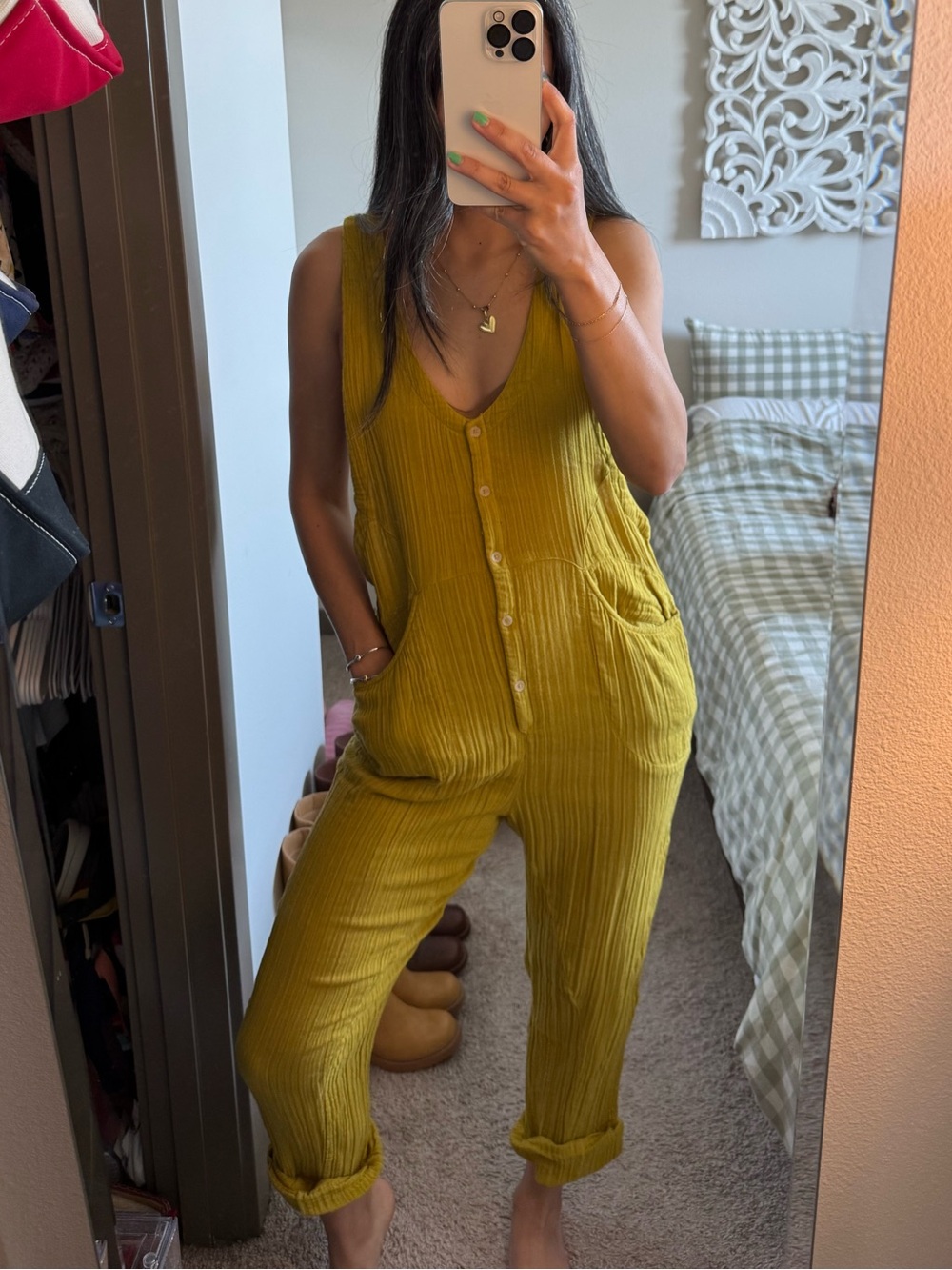 mustard yellow jumpsuit